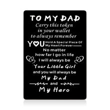 Load image into Gallery viewer, Dad Gifts from Daughter Wallet Card Insert for Dad Christmas Gift for Best Dad Step Dad Bonus Dad Father Daughter Gifts from Kids Birthday Father&#39;s Day Gift for Husband from Wife Stocking Stuffer Men

