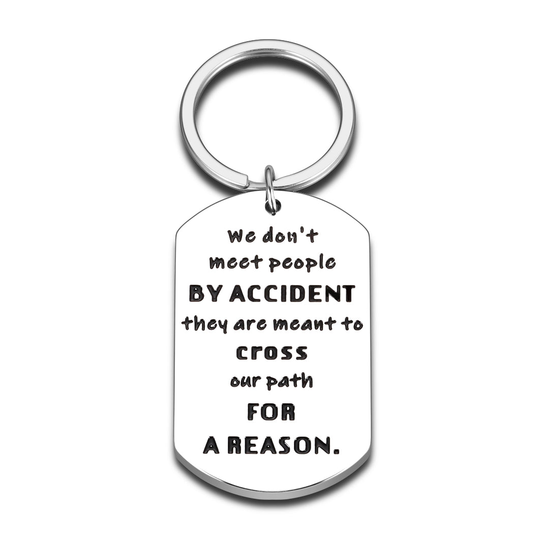 Going Away Gifts for Friends Coworker Goodbye Retirement Farewell Gifts Keychain for Colleague Boss Women Men We don't Meet People by Accident Friendship Key Chain